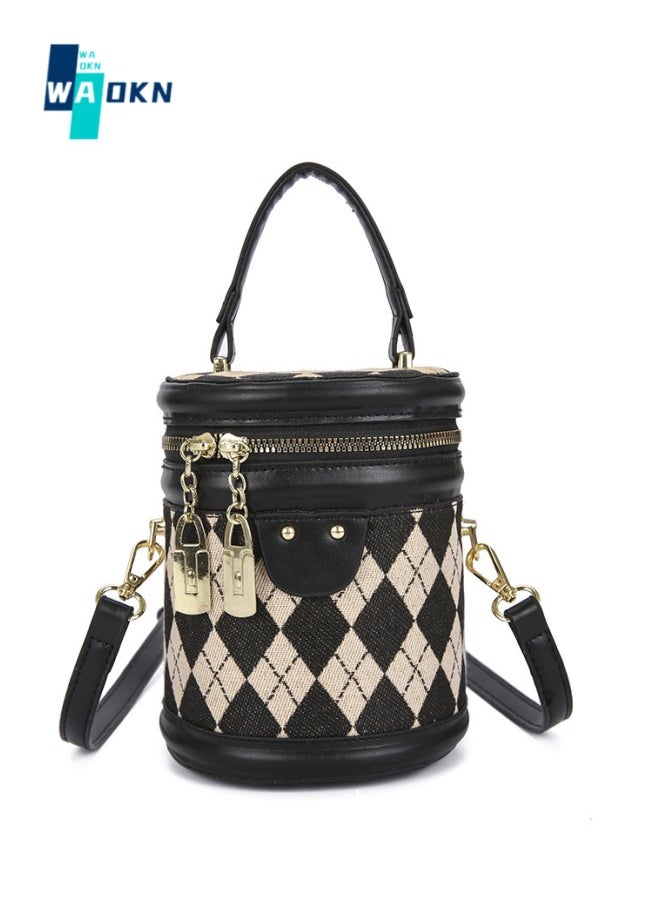 WAOKN - Women's New Fashionable Shoulder Bag, Ladies Diamond Texture Handbag Carrying Bag Tote Bags, Large Capacity Trendy Crossbody Bag, Bucket Bag Side Bag Sling Bag - Image 1