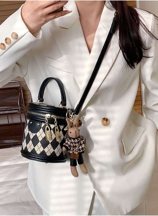 WAOKN - Women's New Fashionable Shoulder Bag, Ladies Diamond Texture Handbag Carrying Bag Tote Bags, Large Capacity Trendy Crossbody Bag, Bucket Bag Side Bag Sling Bag - Image 1
