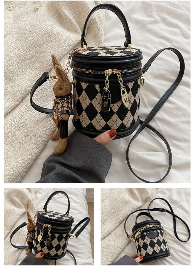 WAOKN - Women's New Fashionable Shoulder Bag, Ladies Diamond Texture Handbag Carrying Bag Tote Bags, Large Capacity Trendy Crossbody Bag, Bucket Bag Side Bag Sling Bag - Image 1