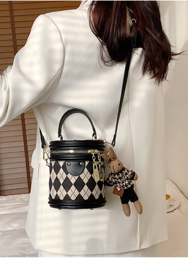 WAOKN - Women's New Fashionable Shoulder Bag, Ladies Diamond Texture Handbag Carrying Bag Tote Bags, Large Capacity Trendy Crossbody Bag, Bucket Bag Side Bag Sling Bag - Image 1