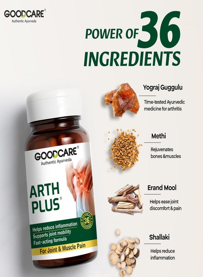 GOOD CARE Goodcare Arth Plus 60 Capsules | Ayurvedic Joint Support Supplement | Helps Relieve Joint Pain, Stiffness & Inflammation | Supports Mobility & Flexibility | Herbal Supplement - Image 5