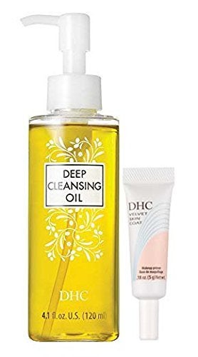 DHC DHC Must Haves, Deep Cleansing Oil Medium, Velvet Skin Coat Mini, Facial Cleansing Oil, Makeup Primer, Fragrance and Colorant Free, Ideal for All Skin Types, 4.1 oz. and 0.18 oz.