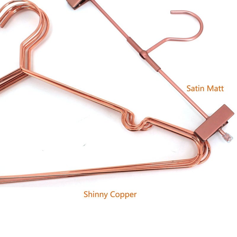 Koobay 30Pack Koobay 13" Children Rose Copper Gold Shiny Metal Wire Top Clothes Hangers for Shirts Coat Storage & Display - Image 3