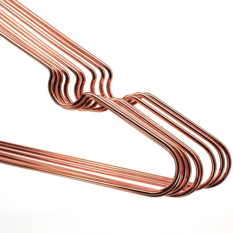 Koobay 30Pack Koobay 13" Children Rose Copper Gold Shiny Metal Wire Top Clothes Hangers for Shirts Coat Storage & Display - Image 5