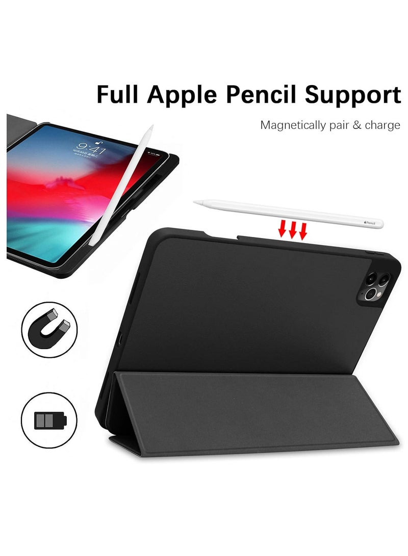 Smart Folio Stand Leather Heat Dissipation Slim Case Cover for iPad Pro 11 inch (2020) 2nd Generation Black - Image 2