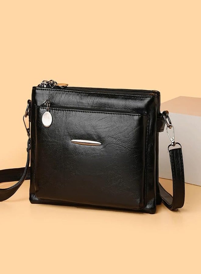 ketmart Women small shoulder bag PU leather material | With Shoulder Adjustable Strap And zipper pocket multi use bag(Color_Black) - Image 3