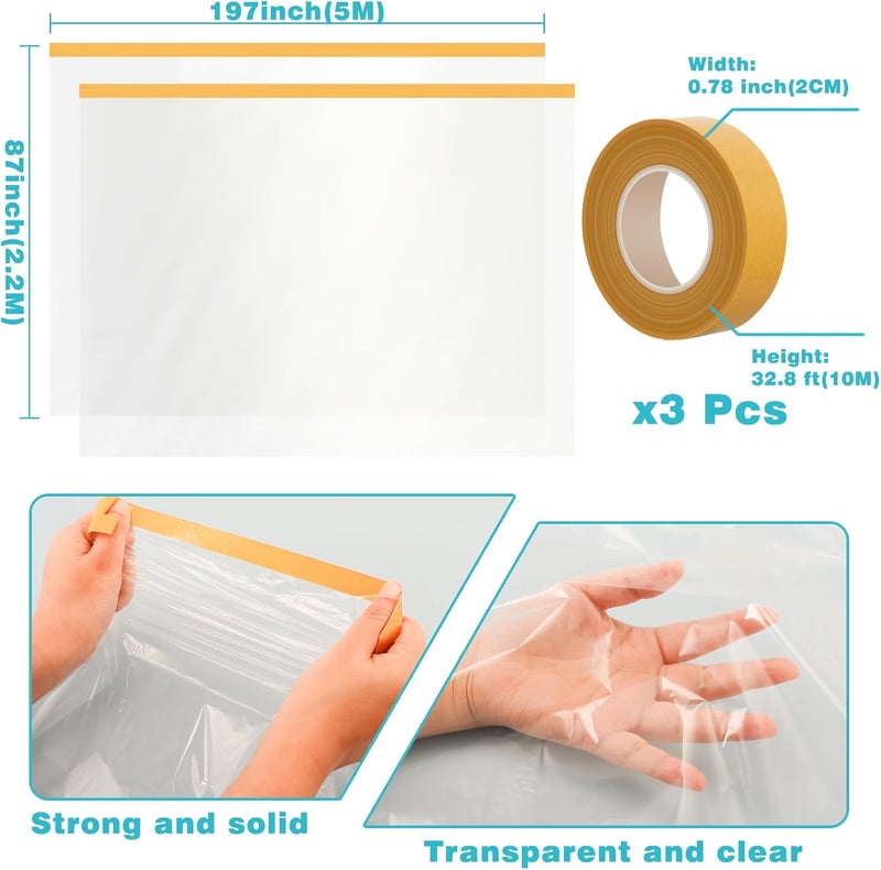 UJG 2PCS - 87'' x 197'' Window Insulation Kit, Window Insulation for Winter, POF Window Sealer for Winter, Insulates Indoor Windows Keep Warm for Weatherproofing Window Film for Winter Window Covering - Image 2