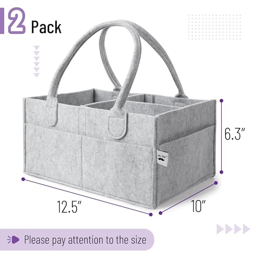 Mr. Pen Mr Pen Baby Diaper Caddy Organizer 2 Pack Gray Nursery Storage Bin and Car Organizer for Diapers and Baby Wipes - Image 3
