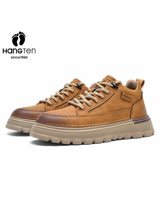 Hang Ten Huanteng Men's Work Shoes Spring New Casual Low-top Comfortable Outdoor Thick-soled Height-increasing Sneakers - Image 5