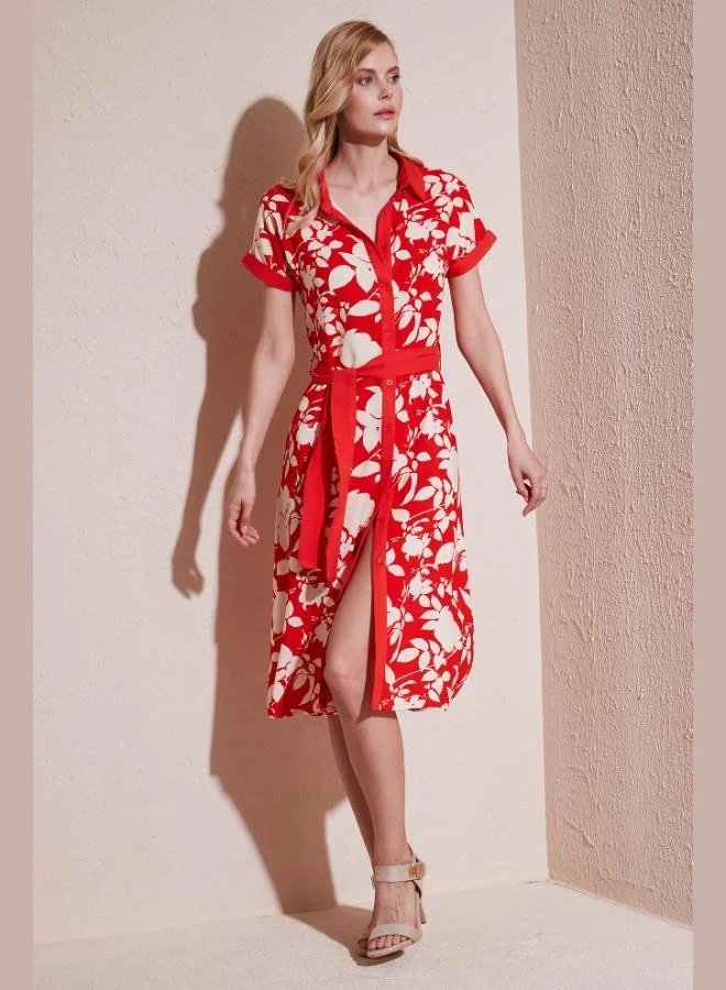 Lela Lela Belted Regular Fit Midi Shirt Dress Women's DRESS 66924552S4