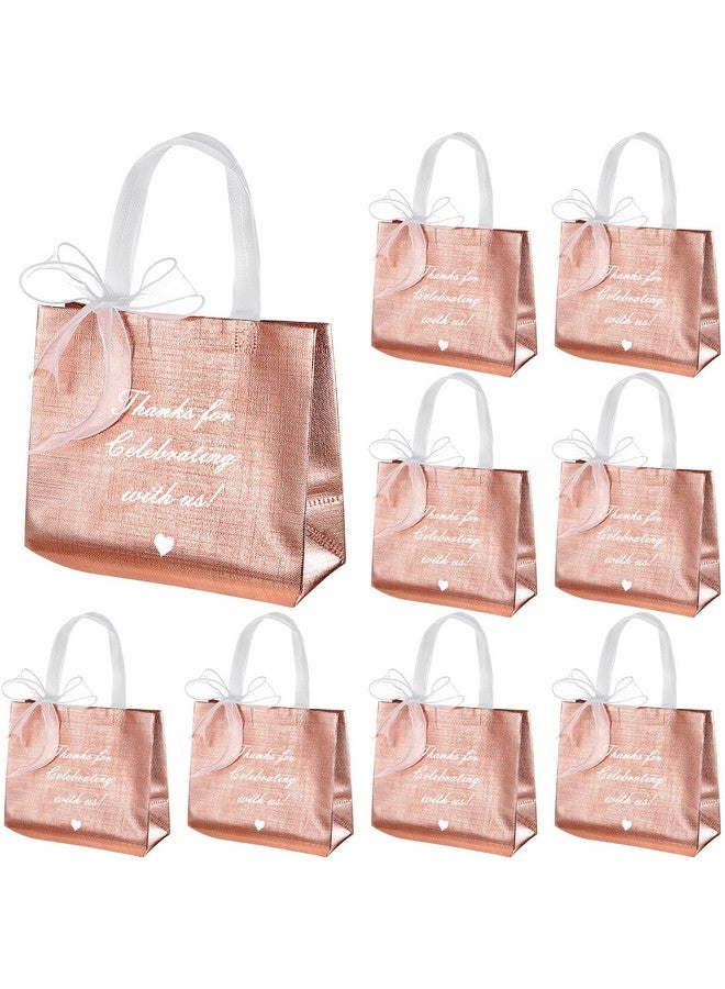 Amylove Amylove 36 Pcs Thank You Gift Bags 8 x 10 x 4 Inches Rose Welcome Bags for Wedding Guests Thank You for Celebrating with Us Wedding Gift Bag Welcome Bag Birthday Glossy Tote Ribbon Reusable Bag - Image 1