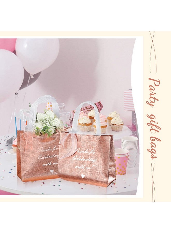 Amylove Amylove 36 Pcs Thank You Gift Bags 8 x 10 x 4 Inches Rose Welcome Bags for Wedding Guests Thank You for Celebrating with Us Wedding Gift Bag Welcome Bag Birthday Glossy Tote Ribbon Reusable Bag - Image 4