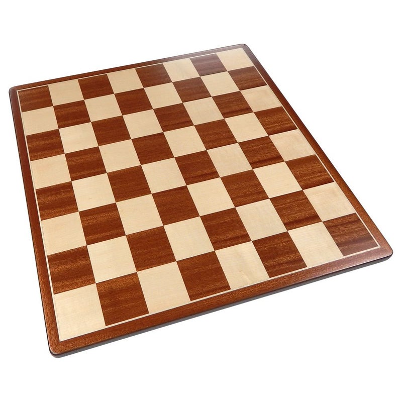 Best Chess Set Pallas Rounded Corners Chess Board with Inlaid Mahogany Wood Large 17 x 17 Inch Board Only