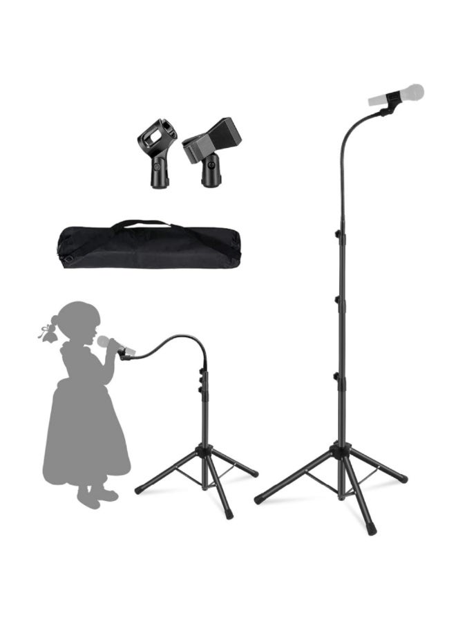 YQLIFE Boom Microphone Stand - Gooseneck Tripod Design Adjustable Height 3'- 6' with Mic Clips Microphone Stand for Singing - Image 1