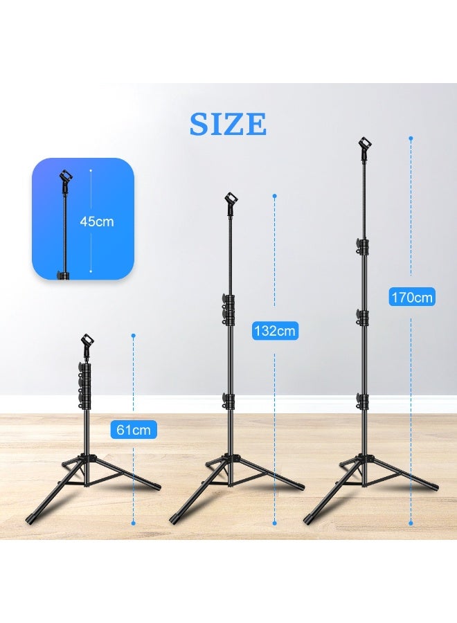 YQLIFE Boom Microphone Stand - Gooseneck Tripod Design Adjustable Height 3'- 6' with Mic Clips Microphone Stand for Singing - Image 2