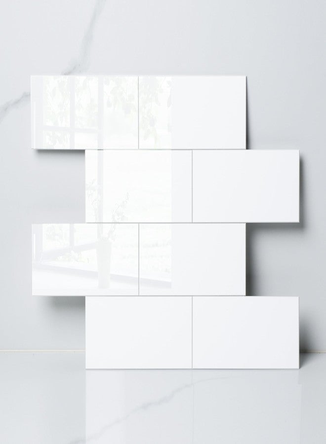 COLAMO Luxury 10 Sheet Peel and Stick Backsplash,12”x12”Pure White Subway Tile for Kitchen Wall,Self Adhesive Glossy Faux Marble Tile,Stick on Accent Wall Backsplash Tile for Living Room, Bedroom,RV - Image 1