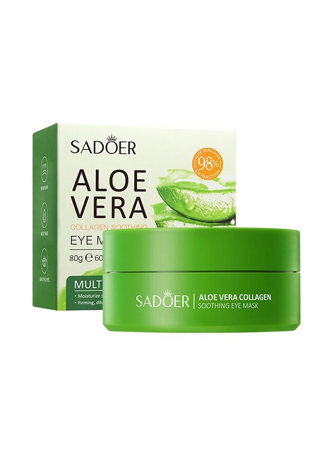 SADOER Aloe Vera Eye Mask (60 pcs)-Under Eye Patches for Dark Circles, Eye Puffiness & Dark Circles Treatment,Reduces Wrinkles & Fine Lines, Improves & Firms Eye Skin - Image 1