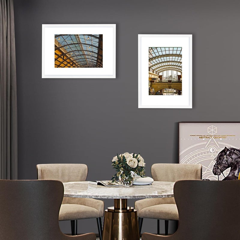 KAIWIN إطارات صور KAIWIN، 30 × 40 سم، أبيض، مجموعة من 3 - مع حشوة 21 × 30 سم (A4)، إطار صور 30 × 40، إطار خشبي بزجاج أكريليك للتعليق، للصور والملصقات والألغاز | إطار ملصق جودة موثوقة سوقية - Image 4