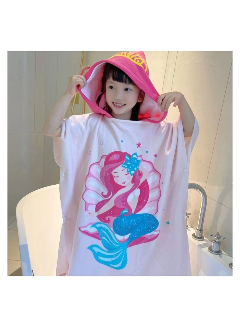 Loquat Cartoon Printed With Hood Fine Fiber Cloaks Bath Towels