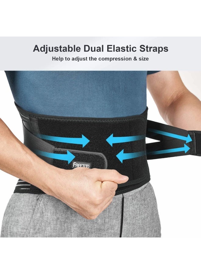 FDTY دعامات الظهر لتخفيف آلام أسفل الظهر مع 6 دعامات، حزام دعم الظهر القابل للتنفس للرجال/النساء للعمل، حزام دعم أسفل الظهر المضاد للانزلاق مع شبكة ذات 16 فتحة - Image 3