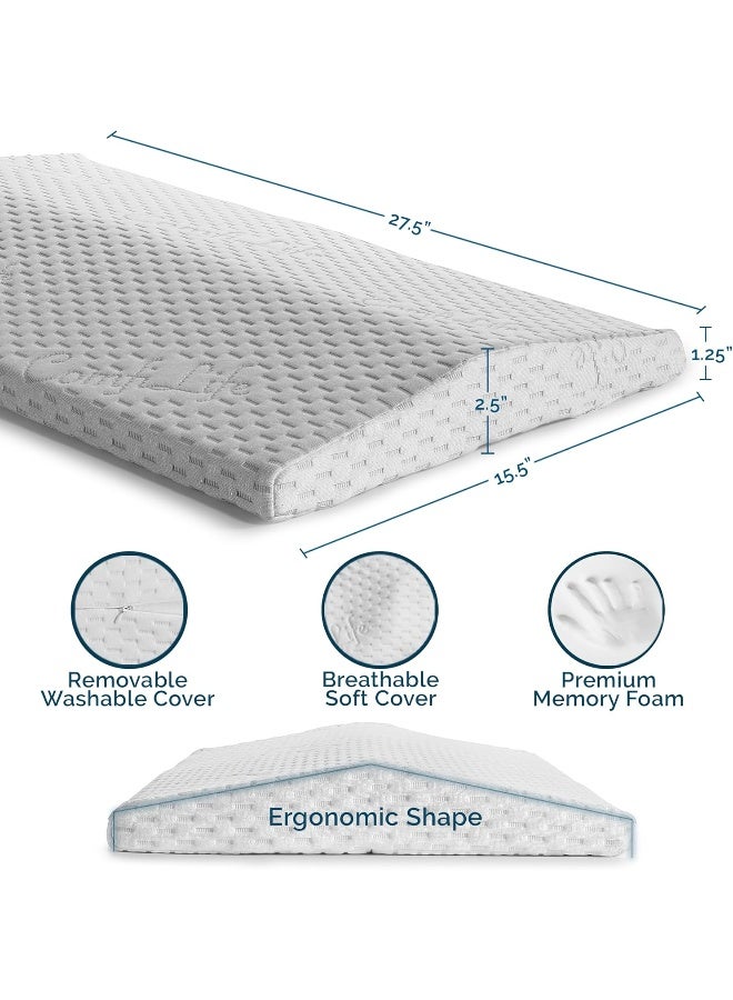 ComfiLife ComfiLife Lumbar Support Pillow for Sleeping Memory Foam Pillow for Back Pain Relief – Side, Back and Stomach Sleepers– Triangle Wedge Bolster Pillow – Bed Rest Pillow - Image 4