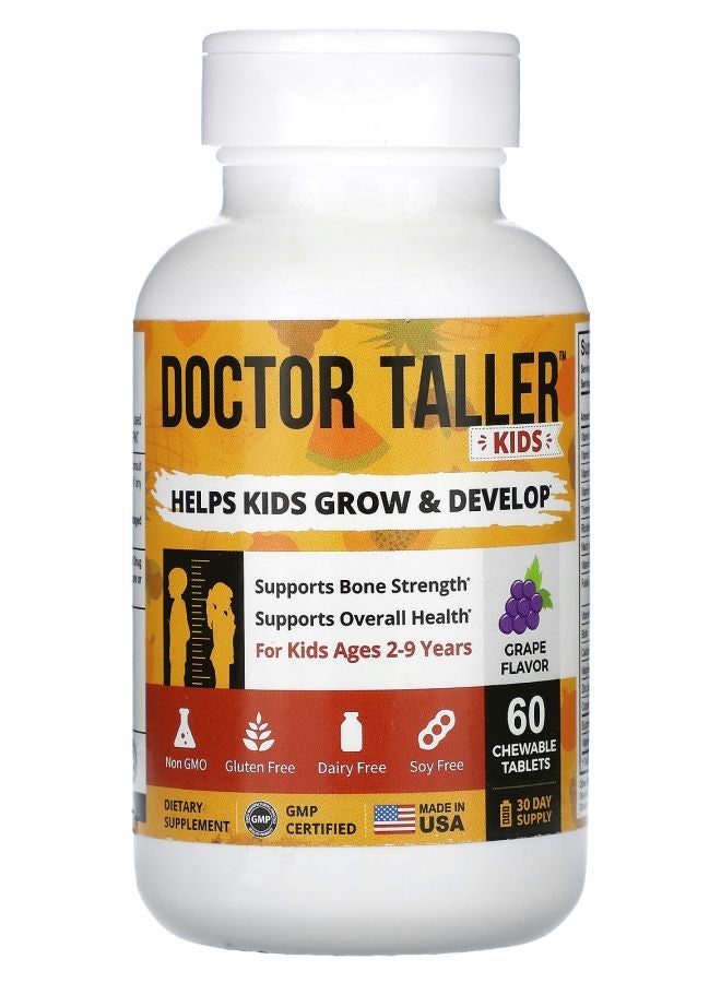 NuBest Doctor Taller Kids Ages 2-9 Years Grape 60 Chewable Tablets