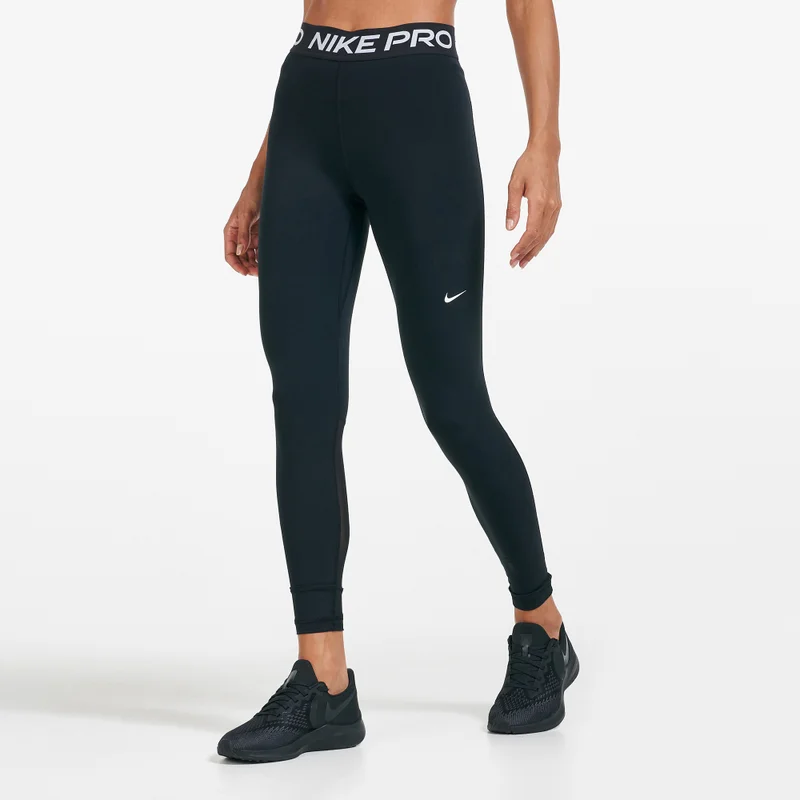 Nike Women's Pro Mid-Rise Mesh-Panelled Leggings