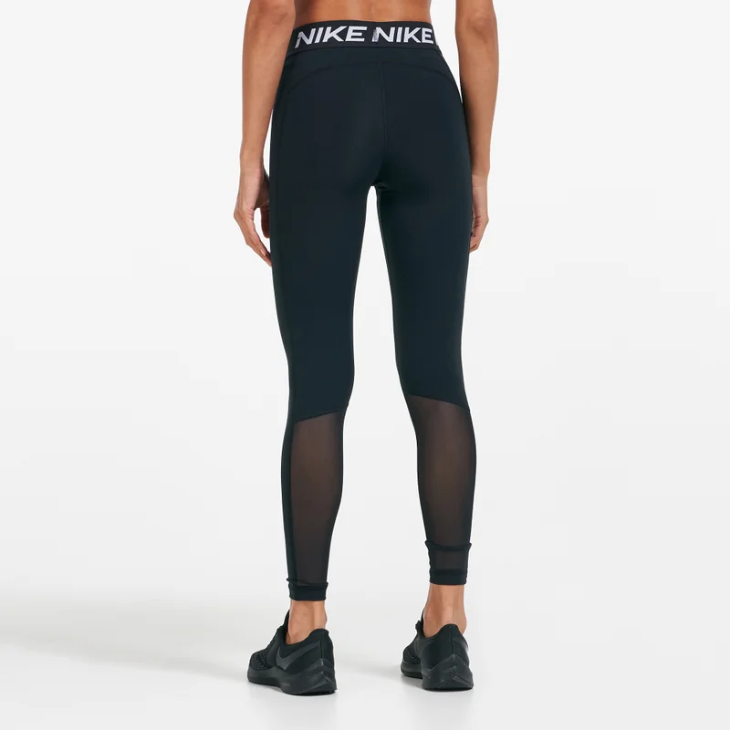 Nike Women's Pro Mid-Rise Mesh-Panelled Leggings