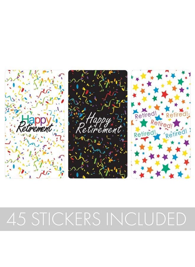 DISTINCTIVS Happy Retirement Party Mini Candy Bar Wrappers 45 Stickers  - Image 4