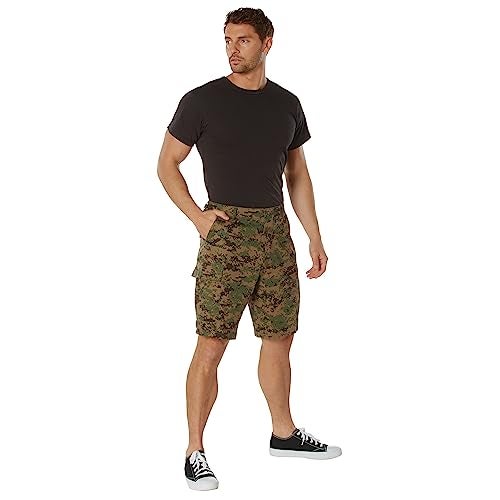 Rothco Tactical Camo BDU Shorts Rugged Outdoor Hiking Camping Comfortable Cargos Woodland Digital Camo L