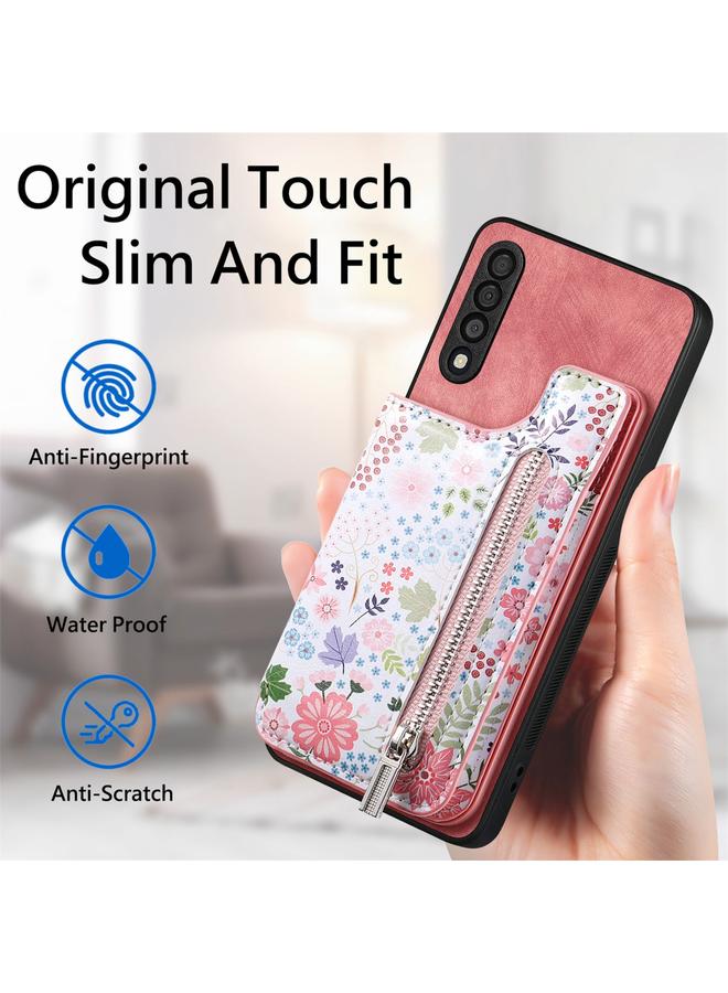 S-TOP Case For Samsung Galaxy A50 Retro Painted Zipper Wallet Back Phone Case - Image 5