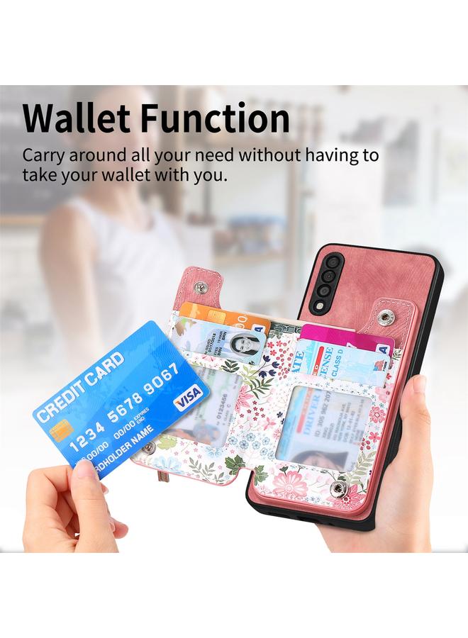 S-TOP Case For Samsung Galaxy A50 Retro Painted Zipper Wallet Back Phone Case - Image 3