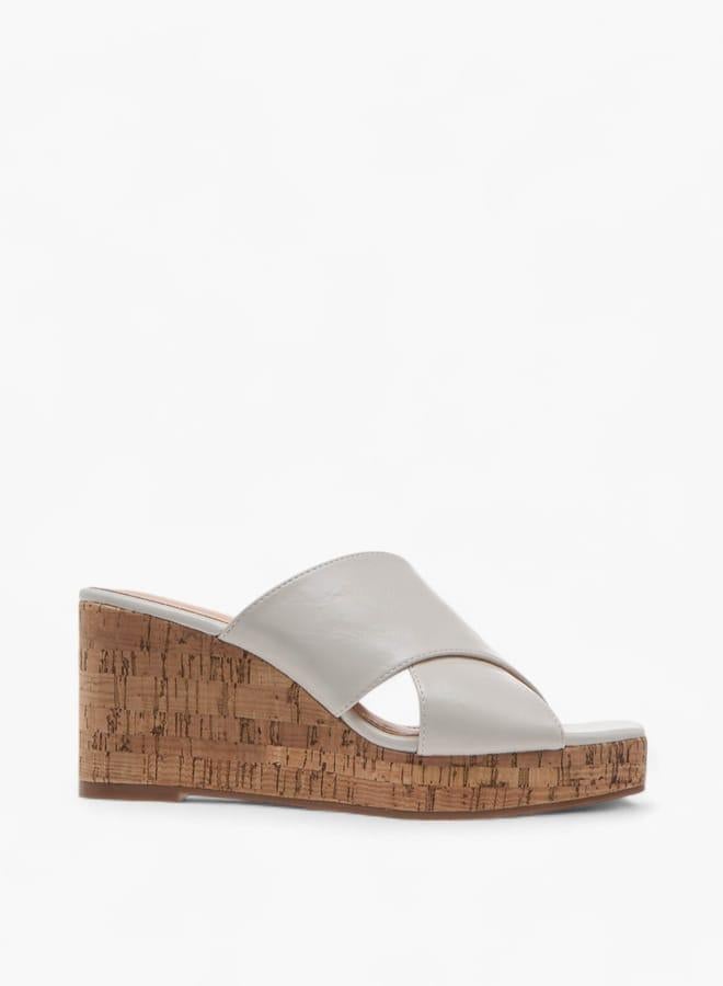 سيليست صنادل نسائية سهلة الارتداء بكعب ويدج بلون سادة - Image 2