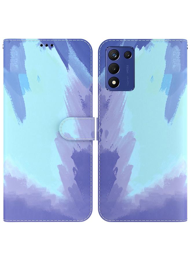 S-TOP Case For Realme Q3S / Q3T / 9 SE / 9 5G Speed Watercolor Pattern Leather Phone Case - Image 1