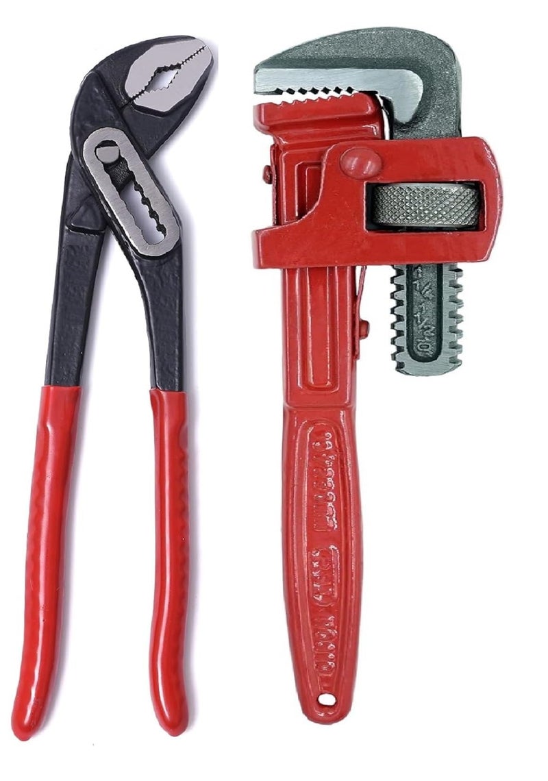 SNE Heavy Duty Adjustable plier plumbing work and machinery Repair and Maintenance Wrench Set 3 Pcs Tool 10 inch joint plier 8 inch adjustable wrench 10 inch pipe wrench - Image 5