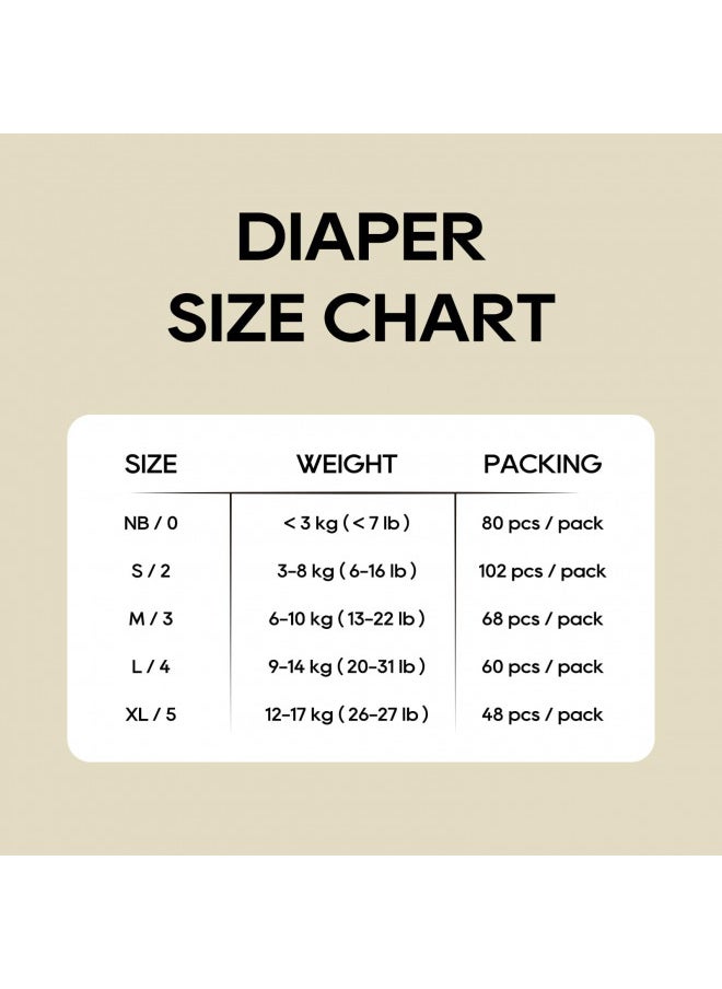 Eco boom ECO BOOM Diapers, Viscose from Bamboo Diapers, Natural Soft Disposable Nappies for Infant, Size 2 Suitable for 6 to 16lb (Small - 102 Count)  - Image 4