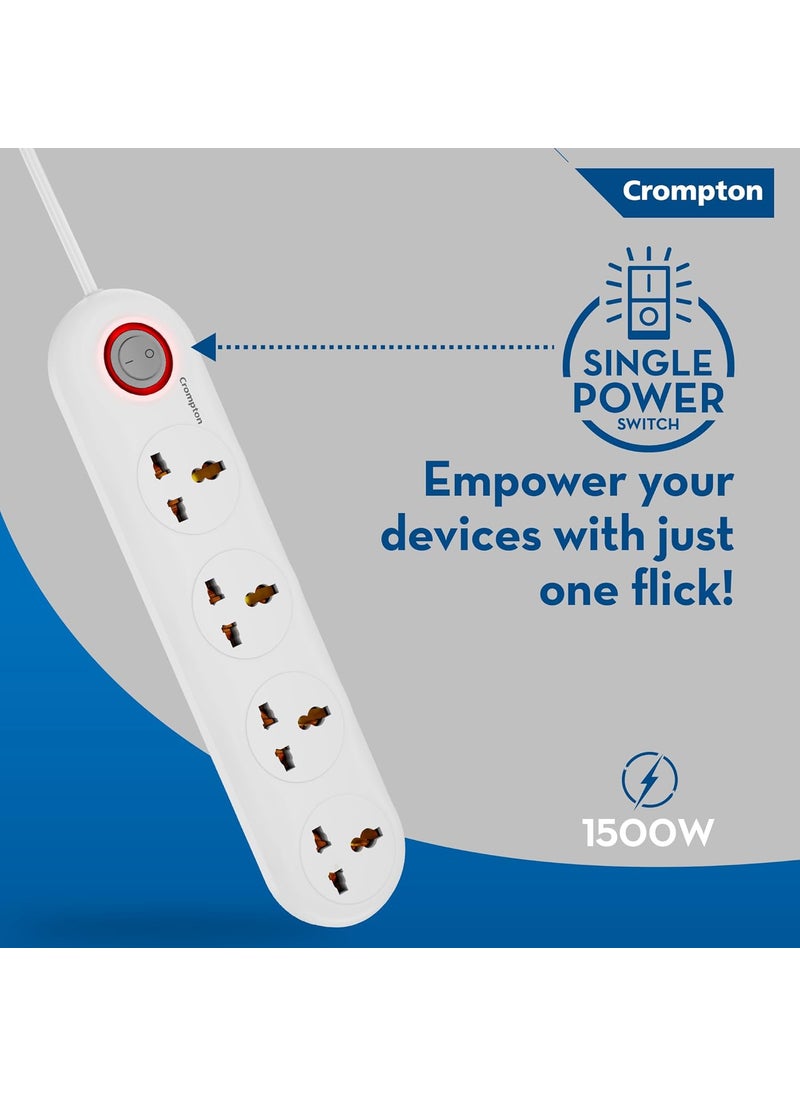 Crompton Crompton Powerbox Alpha LITE Linear Extension Board with 4 Universal Sockets  - Image 3