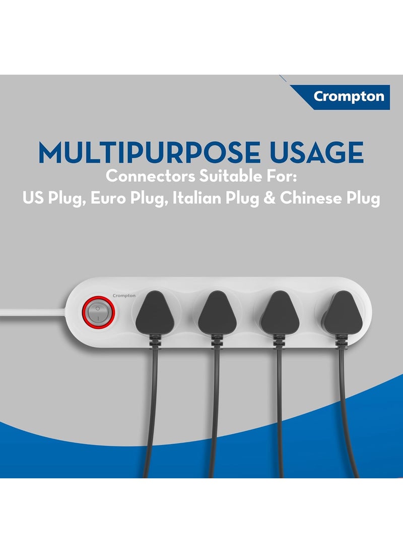 Crompton Crompton Powerbox Alpha LITE Linear Extension Board with 4 Universal Sockets  - Image 2