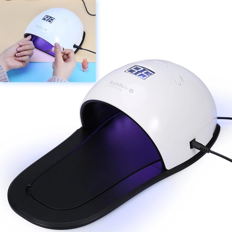 UV Nail Lamp 48W LED Nail Art Tools for Nail Gel Polish with Smart Sensor Slipper Shape Nail Dryer Machine with Double Light Sources Detachable Manicure Pedicure Tool for Home UseUS Plug