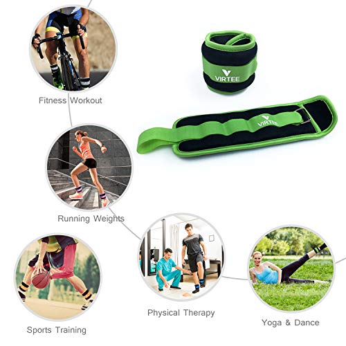 Virtee Ankle/Wrist Weights for Women, Men, Kids - Arm Leg Weights Set with Adjustable Strap - Running, Jogging, Gymnastic, Physical Therapy, Fitness - Choice of 1 lb 2 lbs 3 lbs 4 lbs 6 lbs 8 lbs 10 lbs - Image 3