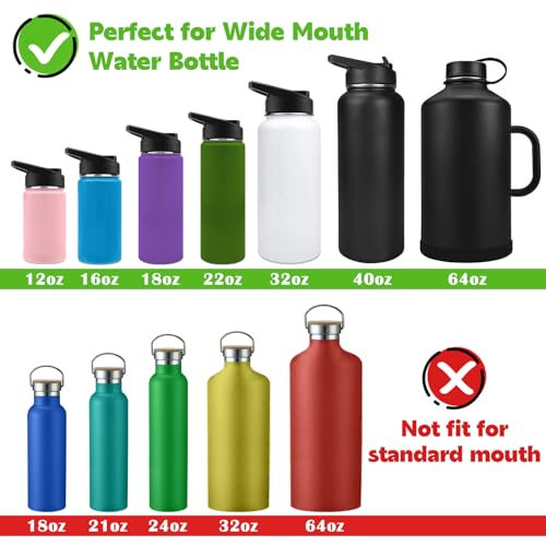 XccMe Straw Lid for Hydro Flask Wide Mouth,2Pack Replacement Lids with Straws for Wide Mouth 12,16,18,22,32,40,64oz Water Bottles,Sport Bottle Lids Accessories with Handle (straw lid2) - Image 4