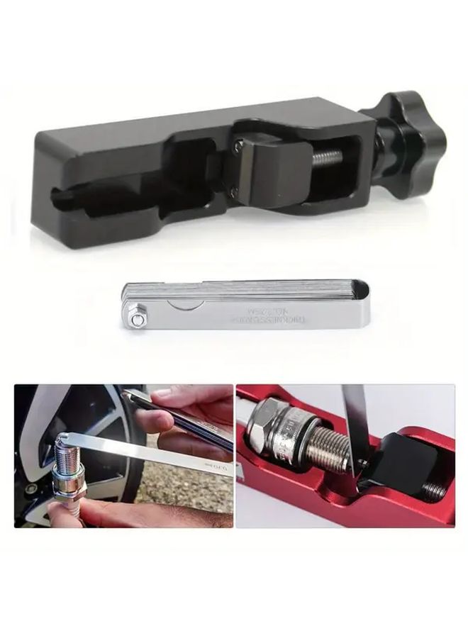 Black Universal Spark Plug Gap Tool 32 Blades Steel Feeler Gauge For 10mm 12mm 14mm 16mm Spark Plugs - Image 3