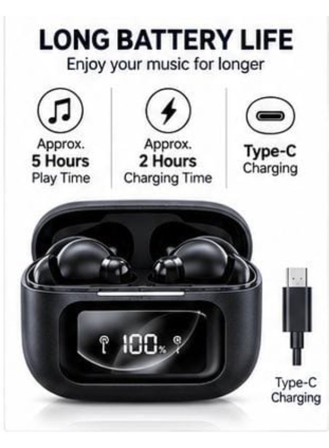 Lenyes Air 105 True Wireless Earbuds with ANC + ENC Noise Cancellation, AI Translation, Multi-Function Display, Wireless V6.0 & Type-C Charging – Black - Image 5