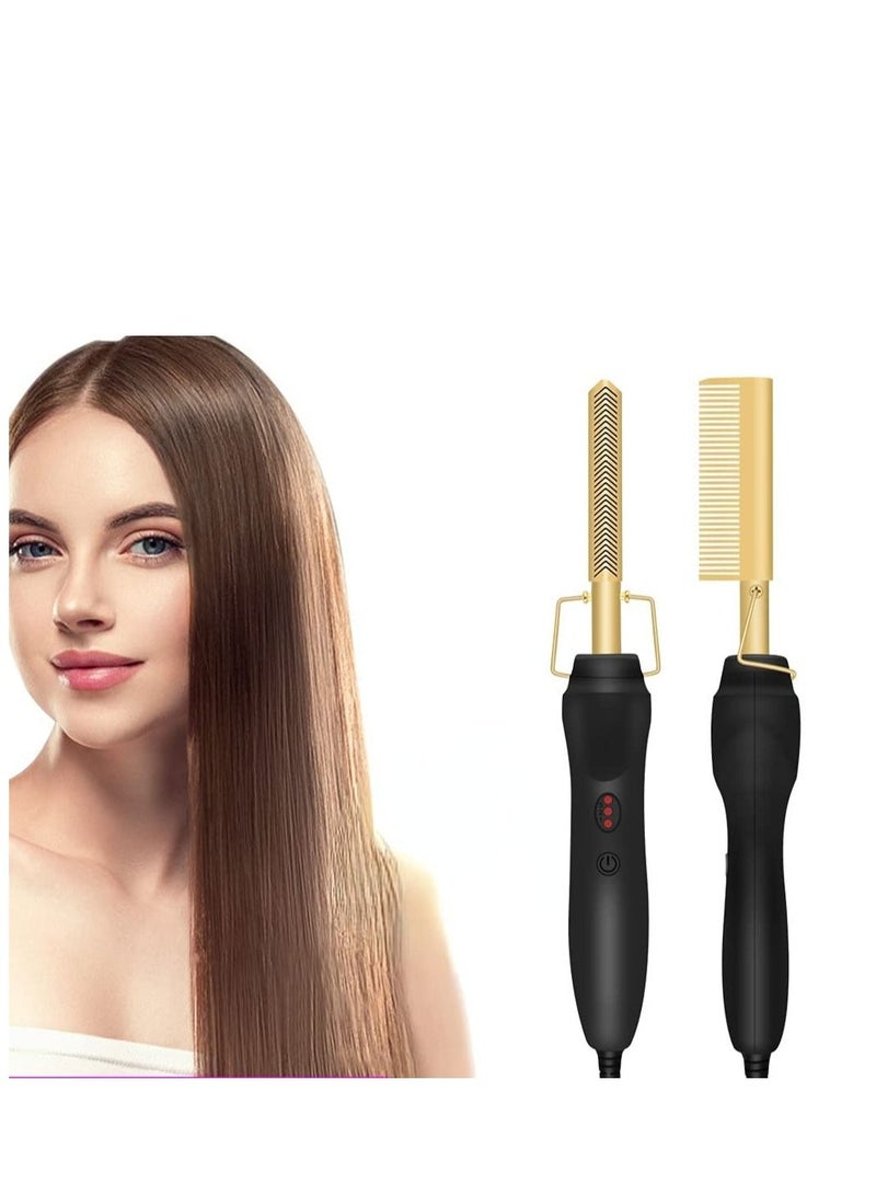 مشط تسخين لفرد الشعر، مشط كهربائي ساخن لفرد الشعر، فرشاة فرد الشعر، مشط مكواة لتنعيم الشعر، فرشاة فرد الشعر - Image 2