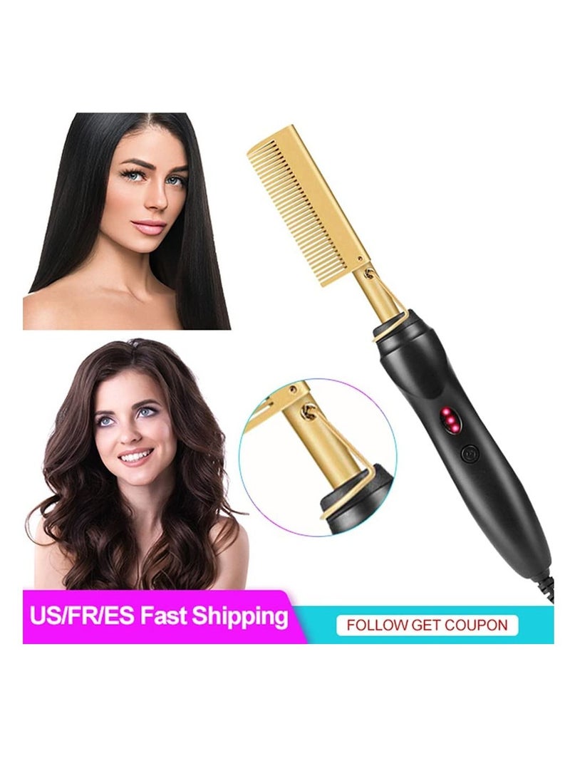 مشط تسخين لفرد الشعر، مشط كهربائي ساخن لفرد الشعر، فرشاة فرد الشعر، مشط مكواة لتنعيم الشعر، فرشاة فرد الشعر - Image 4