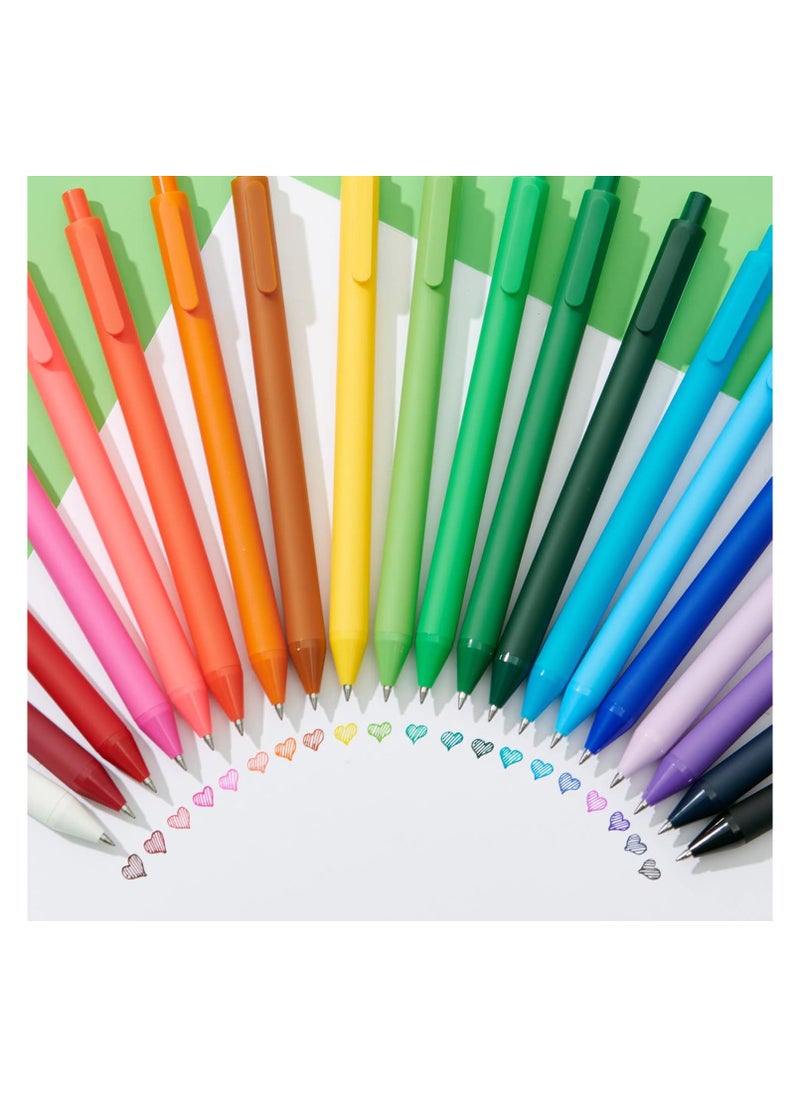 كاكو Kaco PURE Colored Gel Pens 0.5mm 20 Pieces Set Colorful Multi-color Ink Fine Point Comfort Grip Quick Drying School Office Supplies Stationery  - Image 2