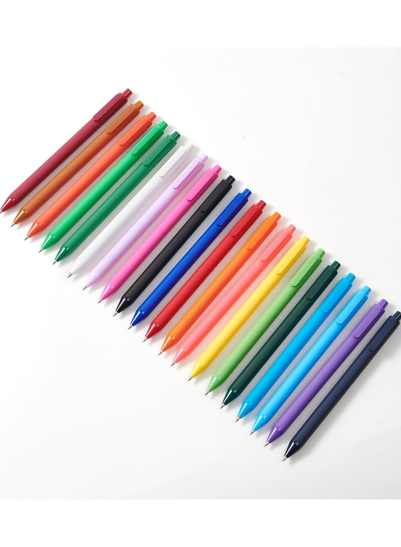 Kaco PURE Colored Gel Pens 0.5mm 20 Pieces Set Colorful Multi-color Ink Fine Point Comfort Grip Quick Drying School Office Supplies Stationery