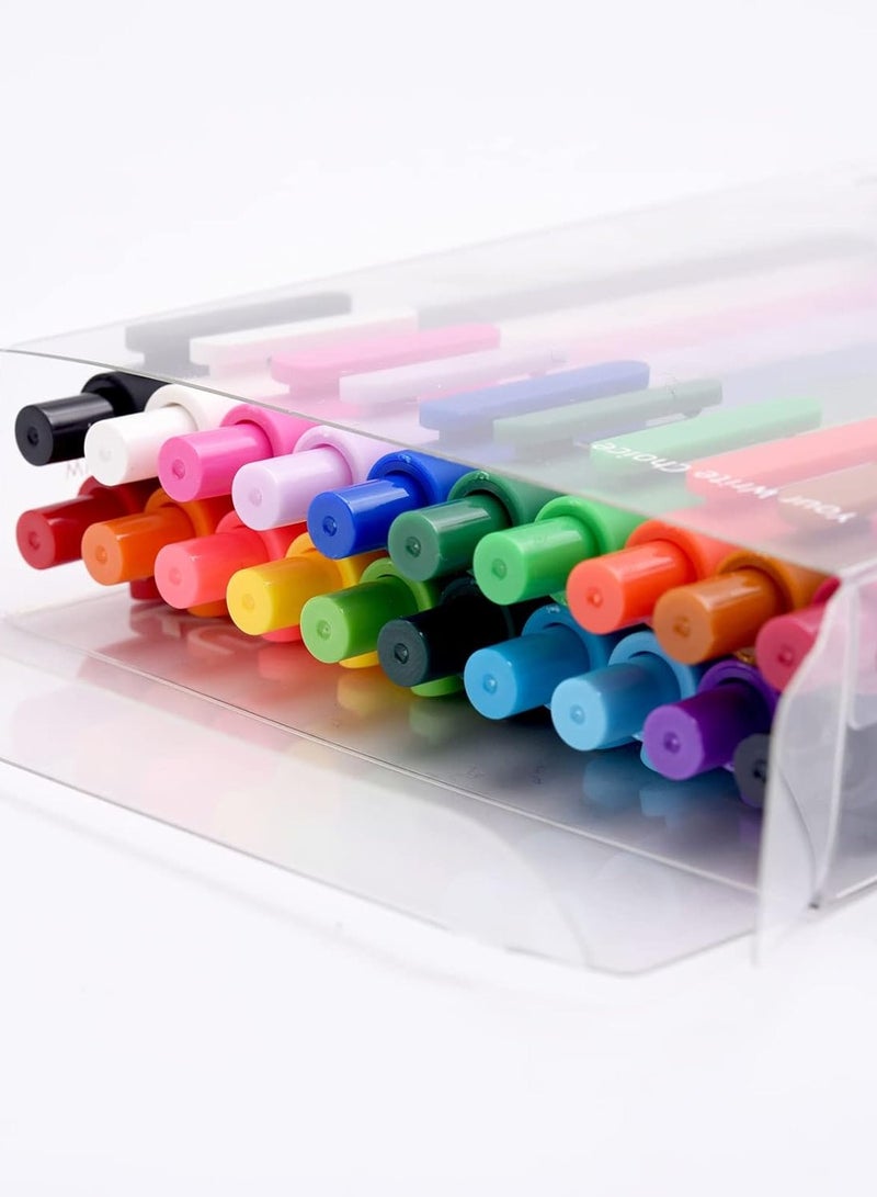 Kaco PURE Colored Gel Pens 0.5mm 20 Pieces Set Colorful Multi-color Ink Fine Point Comfort Grip Quick Drying School Office Supplies Stationery