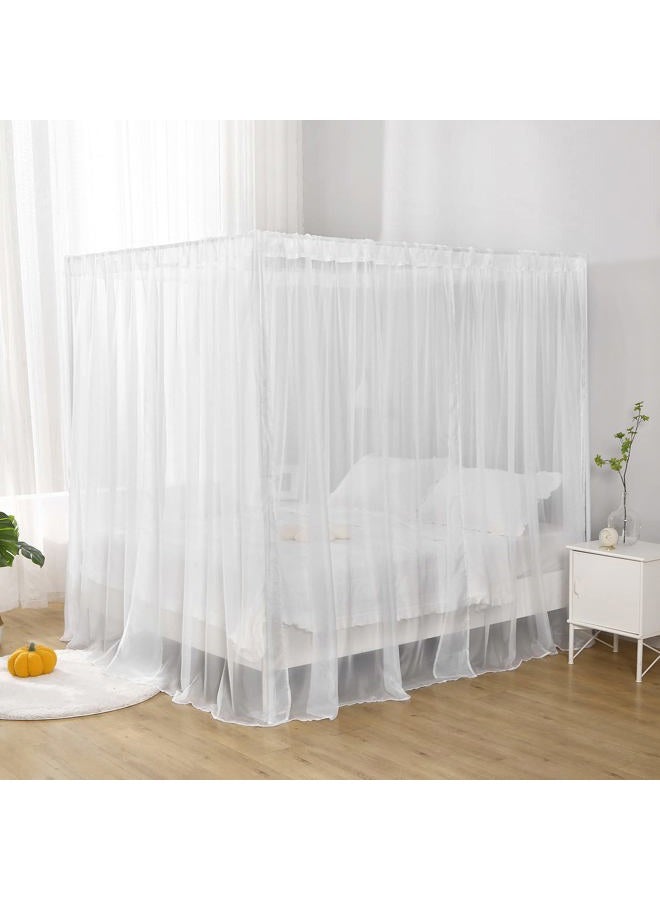 WANFASO White Canopy Bed Curtain for Queen Bed, Soft Bed Canopy Scarf for Girls Adults (Queen, White) - Image 3