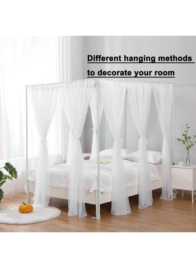 WANFASO White Canopy Bed Curtain for Queen Bed, Soft Bed Canopy Scarf for Girls Adults (Queen, White) - Image 5